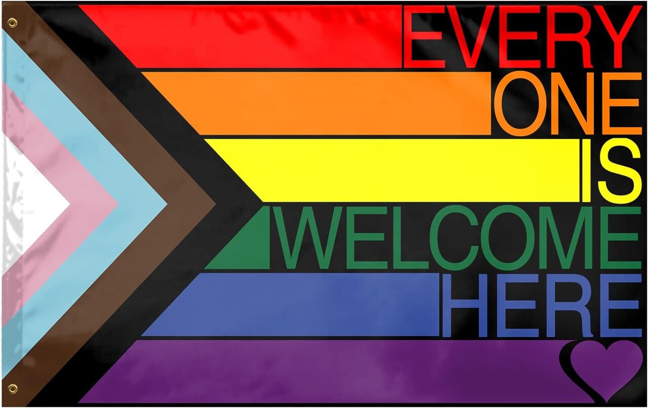 Progress Pride Flag 3x5 Foot LGBTQ Rainbow Lesbian Gay Bisexual Trans Flags with Brass Grommets for Outside Yard Outdoor Lawn